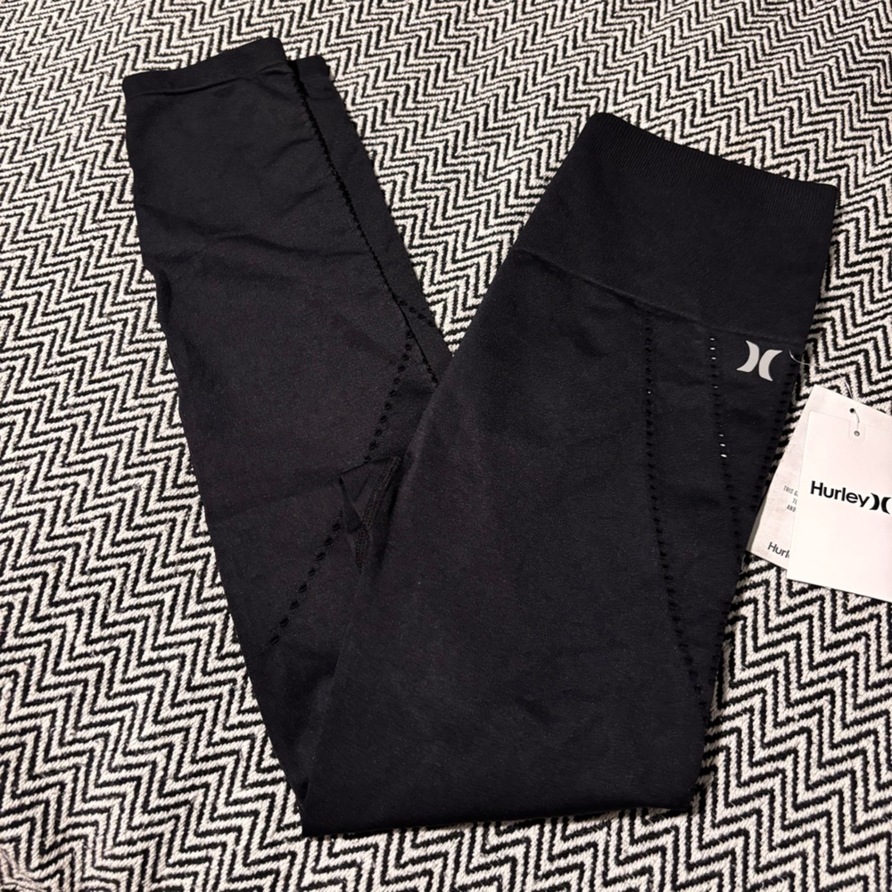 Hurley Val Pointelle High Waist Leggings In Black | Sz S - Picture 9 of 11